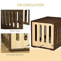 Furniture Style Dog Crate End Table with Removable Door Panel, Dog Crate Bed with Foam Cushion, Safety Lock, Indoor Use, for Small & Medium Dogs, Brow