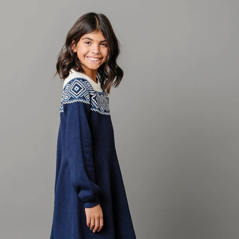 Hope & Henry Toddler Girls Organic Fair Isle Raglan Sweater Dress