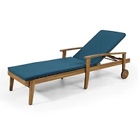 Streamdale Acacia Wood Chaise Lounge with Adjustable Cushions
