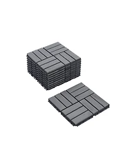 Streamdale Acacia Hardwoods Deck Tiles, 12" x 12", Light Gray