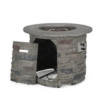 Outdoor 32" Round Mgo Propane Fire Pit, Grey Top - 40,000 Btu