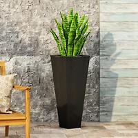 Streamdale Furniture 13" X 32.5" Outdoor Modern Mgo Cast Stone Planter, Black