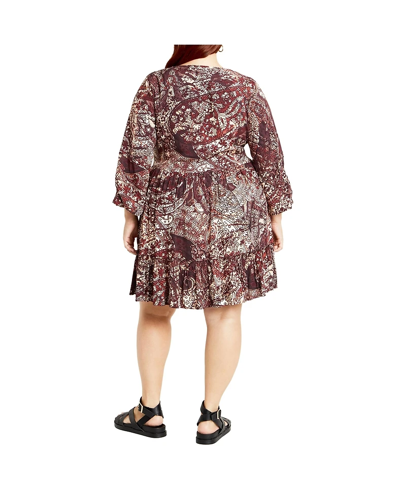 City Chic Plus Alinda Mini Print Dress