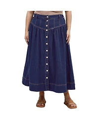 City Chic Plus Ari Denim Skirt