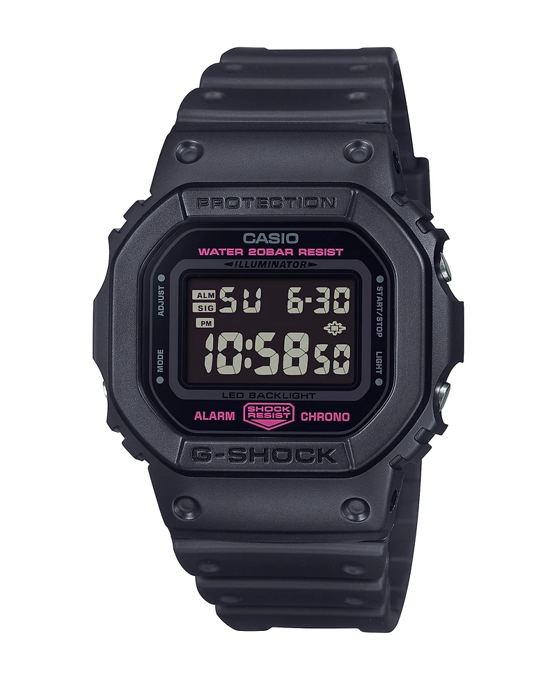 G-Shock Men's Black Breast Cancer Awareness Resin Watch, 48.9mm, DW5600PK-1