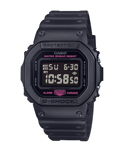 G-Shock Men's Black Breast Cancer Awareness Resin Watch, 48.9mm, DW5600PK-1