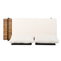 Theo 2-Seater Sofa: Acacia Wood, Water-Resistant Cushions, Iron Frame