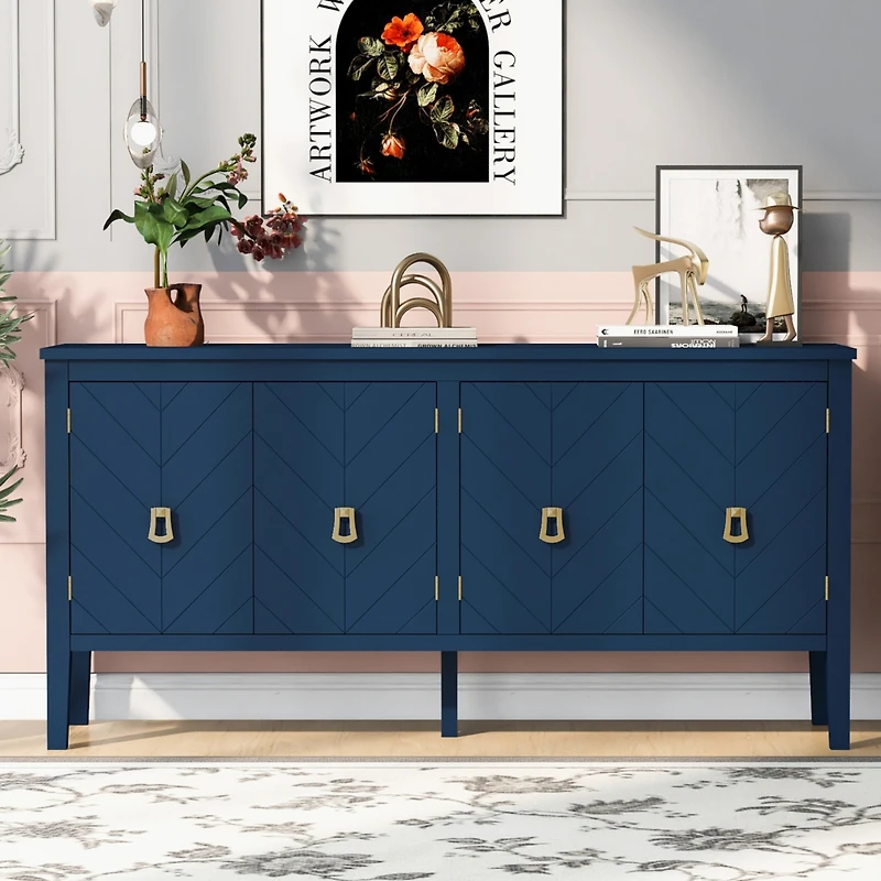 Streamdale Geometric Sideboard with Metal Handles
