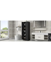 Storage Cabinet with Two Doors for Bathroom, Office, Adjustable Shelf, Mdf