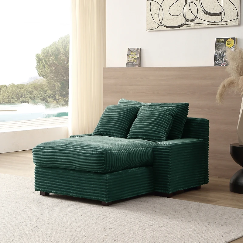 Modern Luxury Sofa Couch for Living Room Quality Corduroy Upholstery Sleeper Sofa Bed Daybed Green