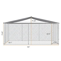 Dog Kennel Outdoor with Waterproof Canopy 181" 181" 71.65"