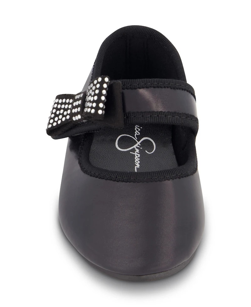 Jessica Simpson Toddler Girls Amy Crystal Bow Ballet Flat
