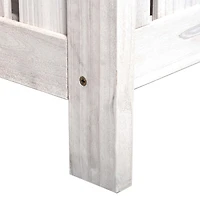 Patio Wooden Bench with Storage Box, 29 Gallon Outdoor Storage Bench, Large Entryway Deck Box w/ Unique X-Shape Back, for Deck, Porch & Balcony, White