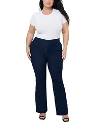 Seven7 Plus Flare High Rise Pull on Jeans