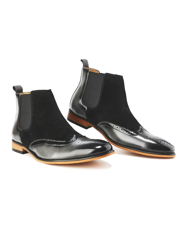 Gino Vitale Men's Wingtip Brogue Two-Tone Chelsea Boots | Dulles Town Center