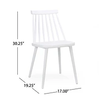 Streamdale Furniture Farmhouse Spindle Back Dining Chairs, Set Of 2, White