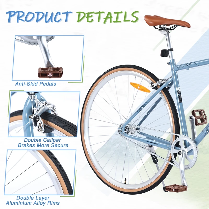 Streamdale Classic Single Speed City Bike for Men and Women