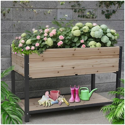 Streamdale 45" Iron-Wood Raised Garden Beds w/ Storage