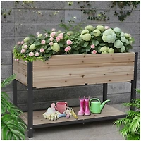 Streamdale 45" Iron-Wood Raised Garden Beds w/ Storage