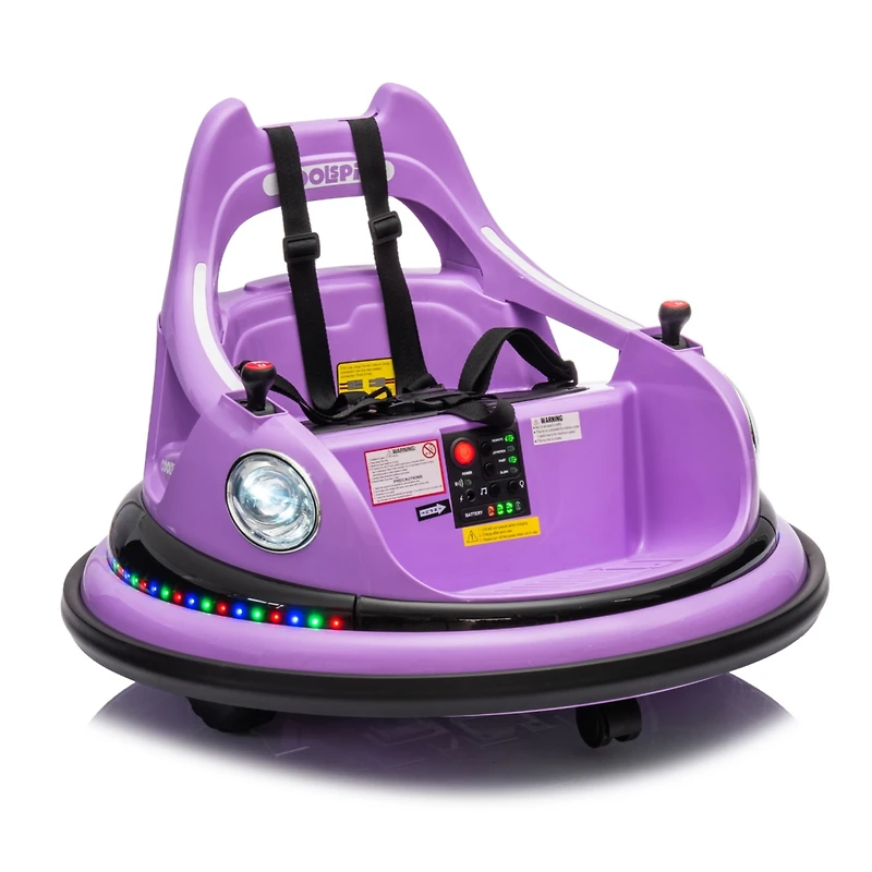Streamdale Electric Ride-On Bumper Car with Remote, Led Lights, & Spin
