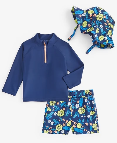 Baby Boys Printed 3-Pc. Swim Set, Exclusively at Macy's