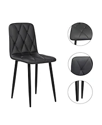 Streamdale Furniture Dining Chairs Set of 4, Modern Kitchen Dining Room Chairs, Pu Dining Chair Upholstered Cushion Seat and Sturdy Metal Legs