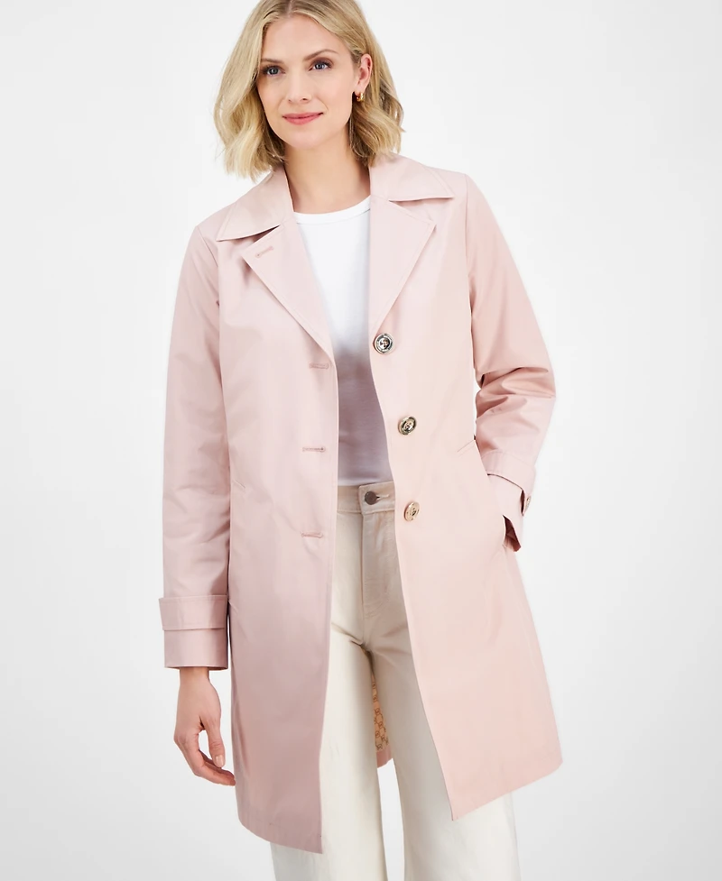 Michael Michael Kors Petite Single-Breasted Reefer Trench Coat