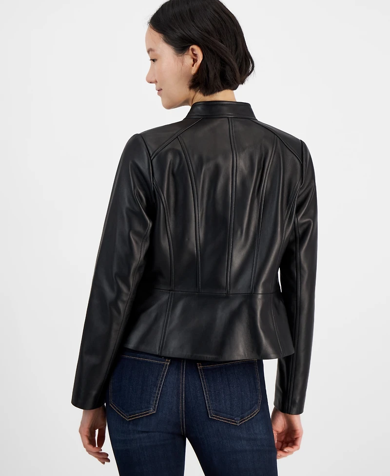 Michael Kors Women's Zip-Front Leather Jacket