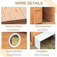 Streamdale Furniture Wooden Playhouse for Kids Outdoor with Working Door, Windows, Mailbox, Bench, Flowers Pot Holder, 48" x 42.5" x 53"