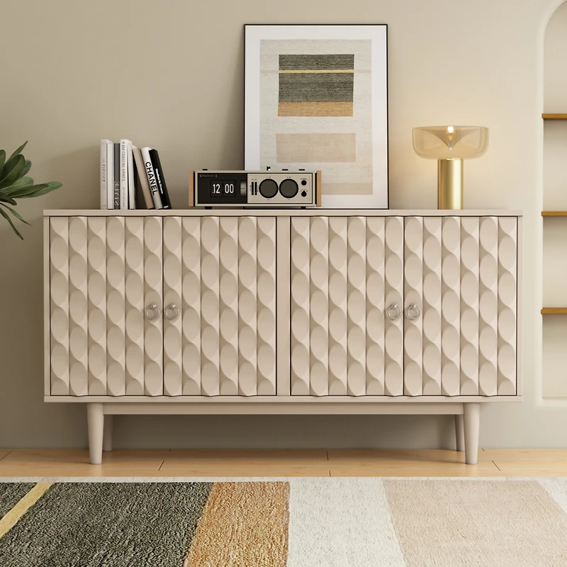 Streamdale Modern Almond Sideboard with Convex Doors