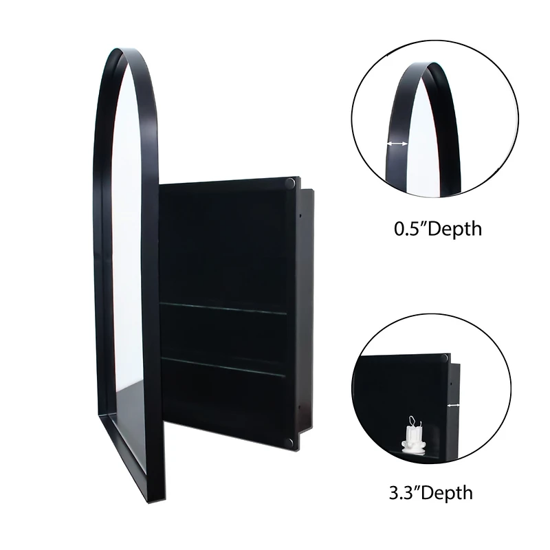 Streamdale Arched Recessed Medicine Cabinet with Mirror