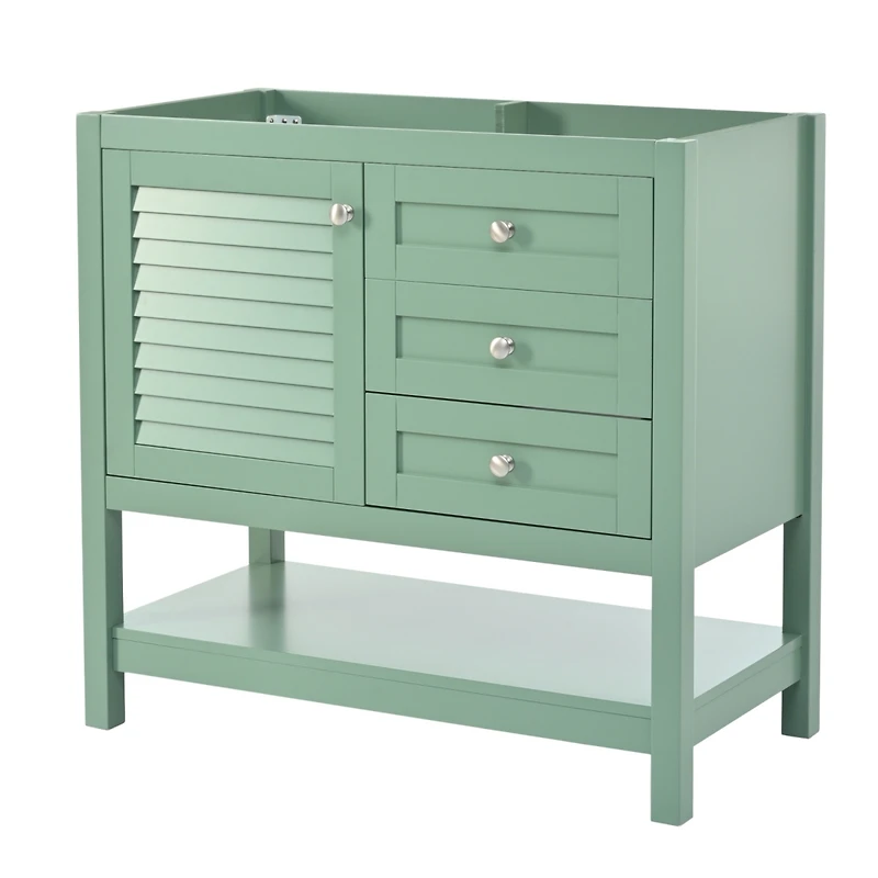 36" Bathroom Vanity without Sink, Free Standing Vanity Set with 2 Drawers & Soft Closing Doors, Bathroom Storage Cabinet with Solid Wood Feet (No