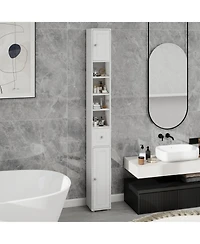 Streamdale 71" Slim Bathroom Cabinet with Drawer & Shelves-White