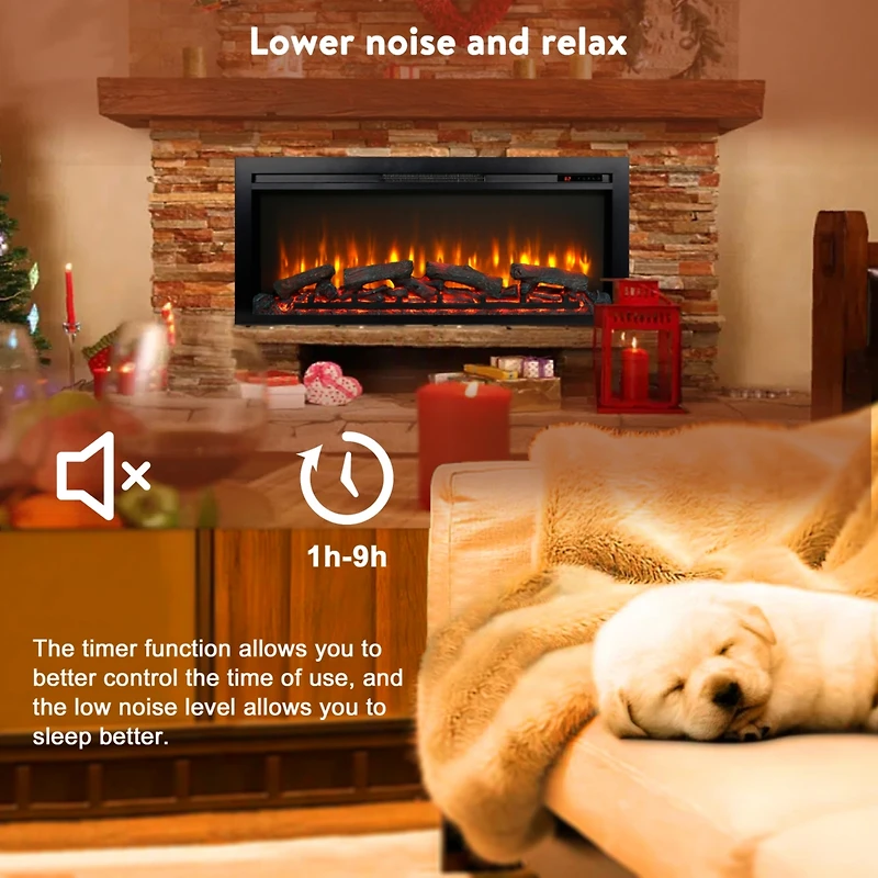 Streamdale 44" Recessed Electric Fireplace with Remote