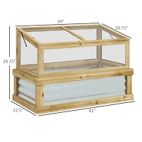 Raised Garden Bed with Polycarbonate Greenhouse, Lean-to Garden Wooden Cold Frame Greenhouse Flower Planter Protection, Lean to Roof, 41" x 22.5&