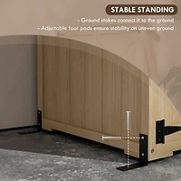 Wooden Garden Shed, Outdoor Storage Cabinet with Waterproof Asphalt Roof, Narrow Tool Shed with Shelves and Lockable Doors, Natural