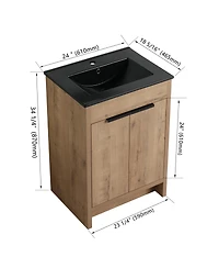 Streamdale 24" Freestanding Vanity with Black Ceramic Sink