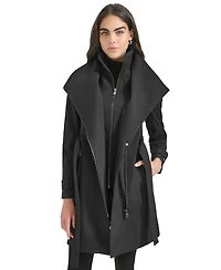Calvin Klein Women's Long Sleeve Belted Wrap Coat