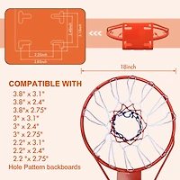Streamdale 18" Steel Basketball Rim with Net (Easy Install)