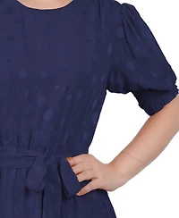 Ny Collection Women's Elbow Sleeve Swiss Dot Dress