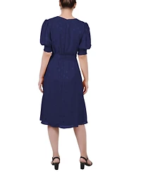 Ny Collection Women's Elbow Sleeve Swiss Dot Dress