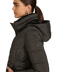 Calvin Klein Petite Faux-Fur-Lined Hooded Puffer Coat