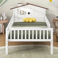 Streamdale Furniture Twin Platform Bed with House Headboard and Storage
