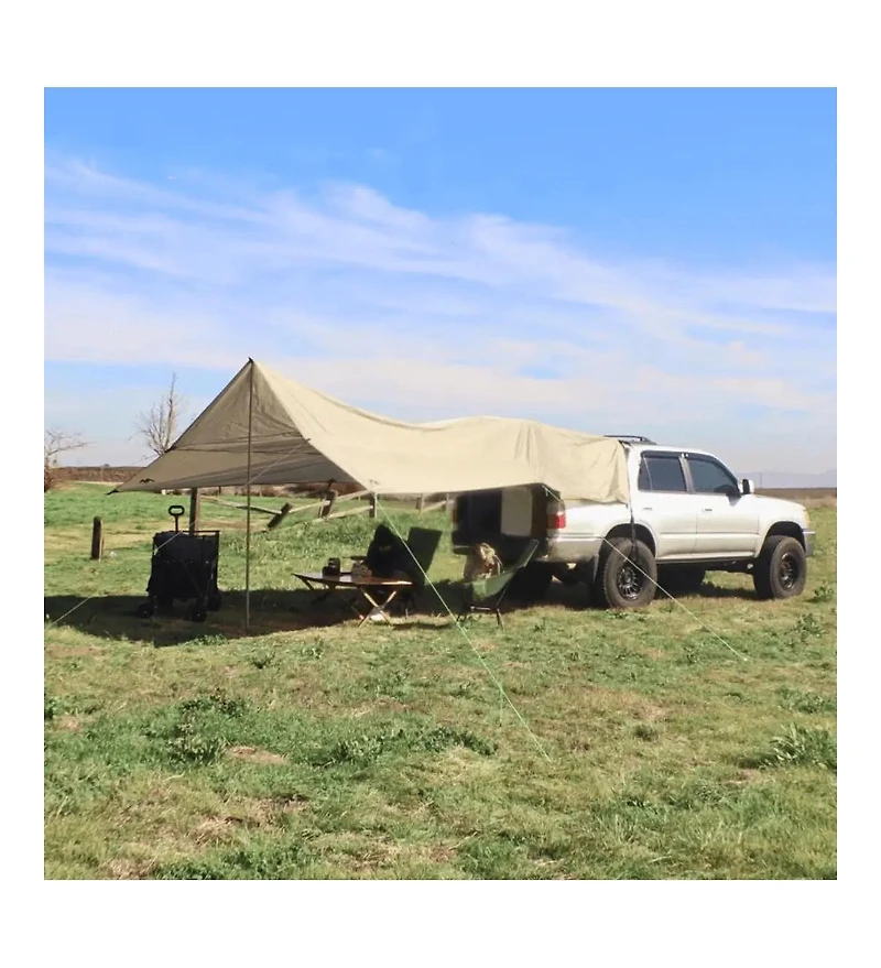 Nomad Nest Suv Tailgate Tarp Tent – 14x16 ft Waterproof Car Camping Canopy for Trucks, Jeeps, Hatchbacks & Vans – Easy Setup with Poles,