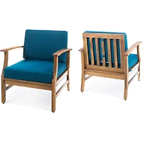 Perla Club Chairs Set Of 2, Blue