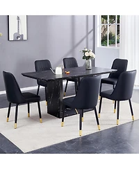 Streamdale Furniture Table and chair set.This modern dining table with Mdf marbled design gives you a luxurious and elegant feel.Paired with multiple