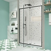 Streamdale Pivot Swing Glass Shower Door, 1/4" Clear Tempered Glass