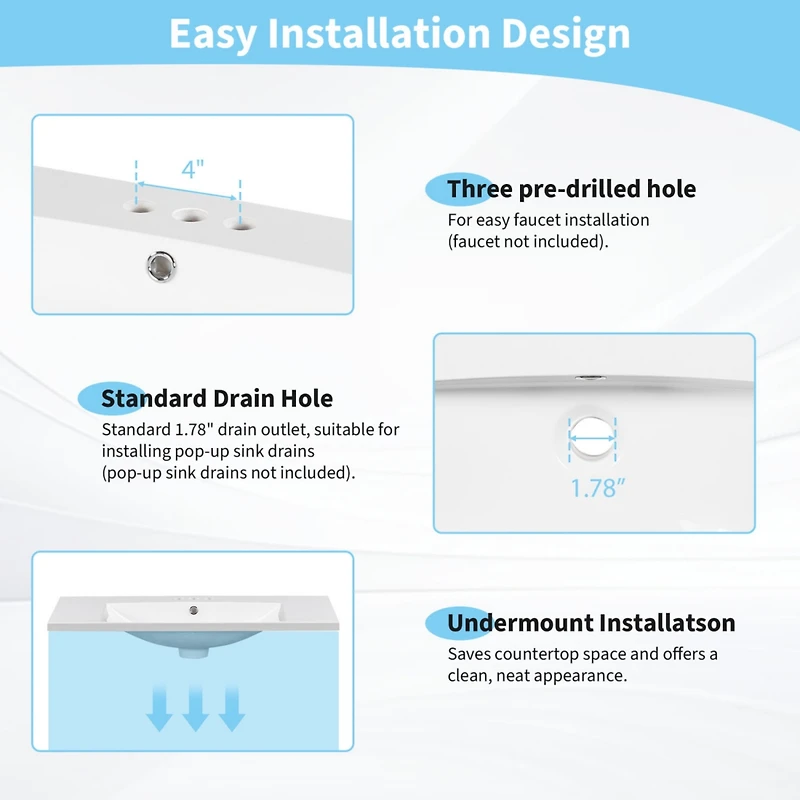 Streamdale (Sink Only) 36-inch Resin Sink-Resin
