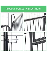 Flynama Metal Pet Playpen 39.13-in x 21.98-in Black Metal Indoor/Outdoor Playpen