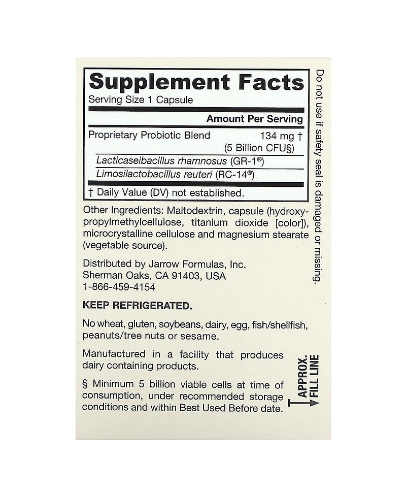 Jarrow Formulas Nutrition Fem Dophilus 5 Billion Cfu